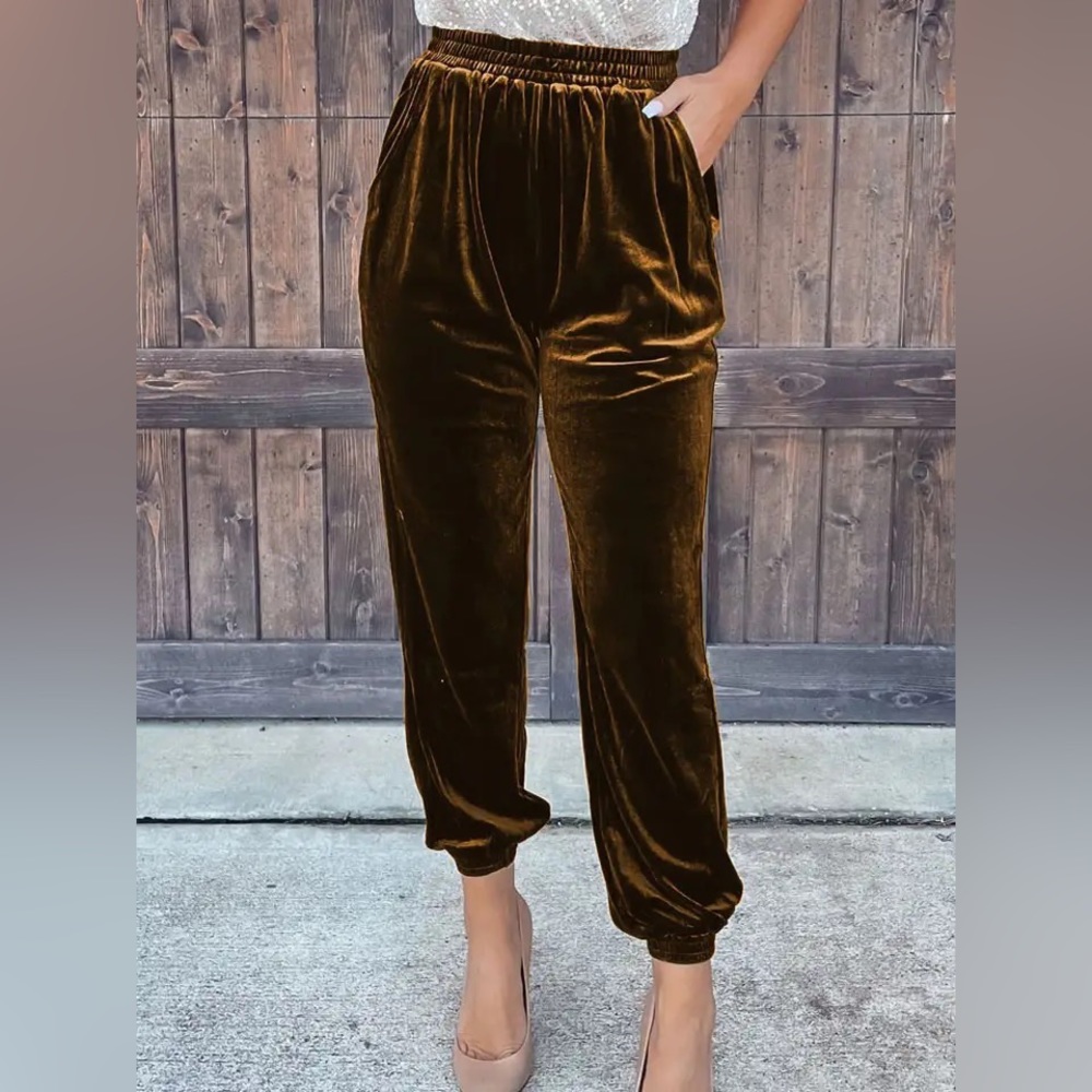 NWOT Velvet high waist jogger pants size S-M